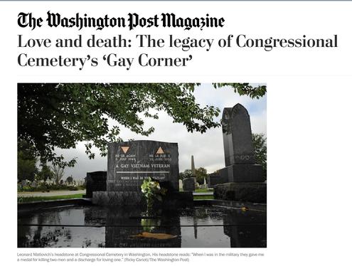 "Leonard Matlovich" "gay corner" "Washington Post Magazine"